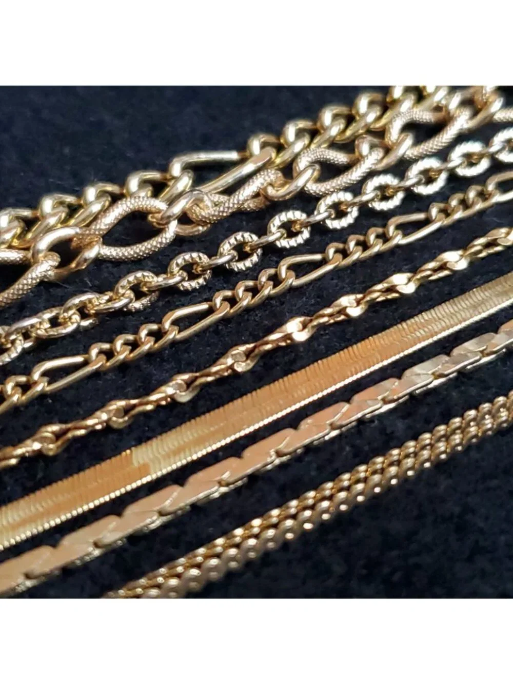 Gold Tone Bracelet Lot of 8 Chain 6-7.5